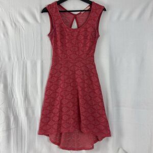 Malloy Sz S Rosey Floral Lace Dress Lined Fit & Flare Hi-Lo Skater Sleeveless